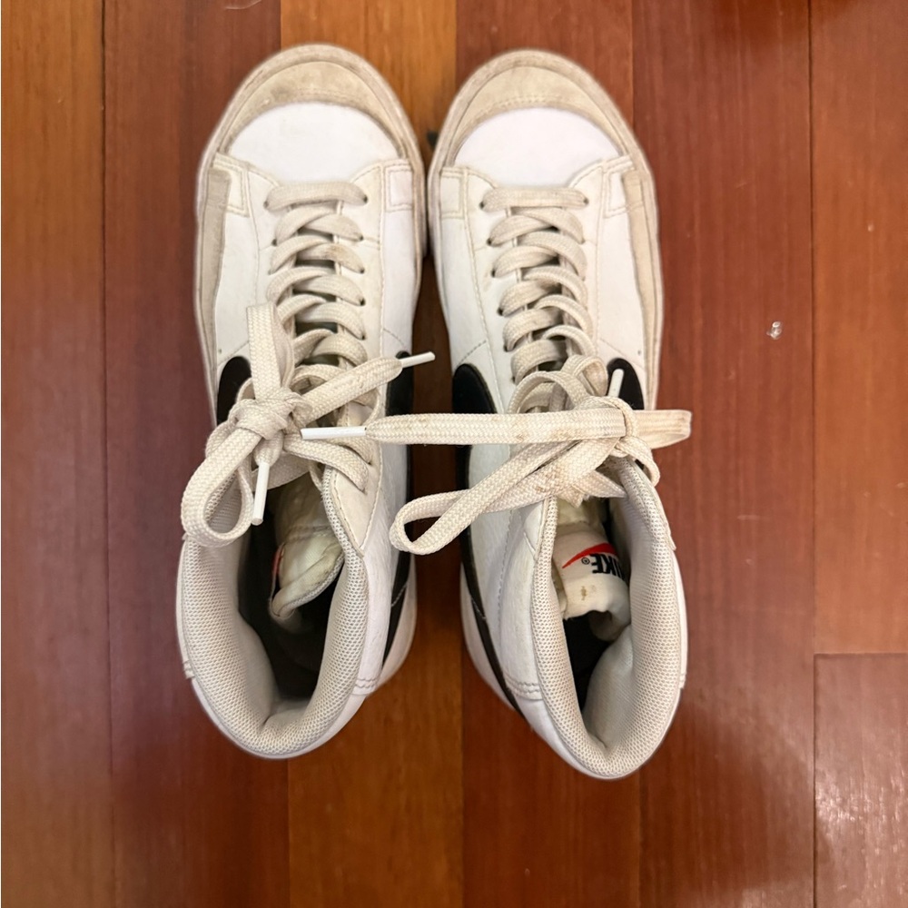 Nike High-Top Sneakers in Cream and Brown